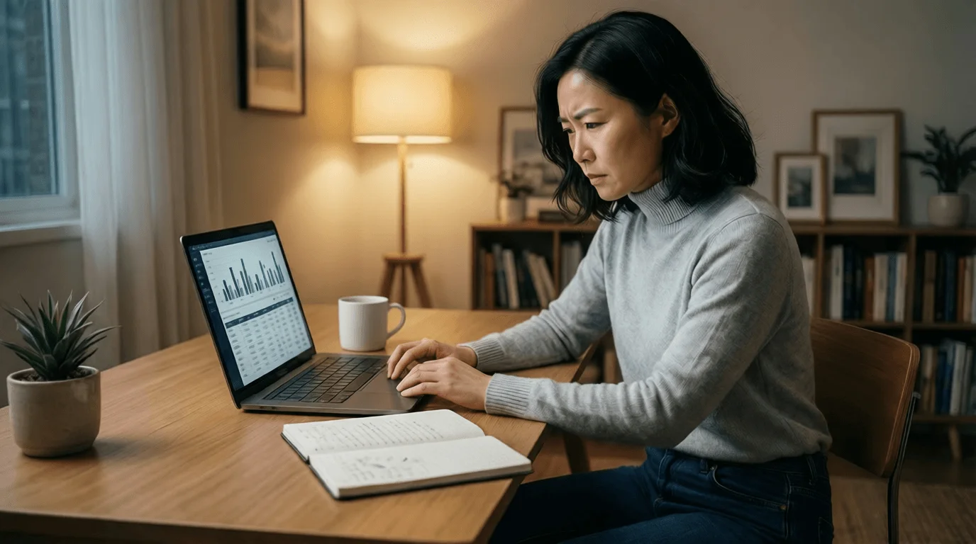 Persona che analizza statistiche di pallavolo su notebook