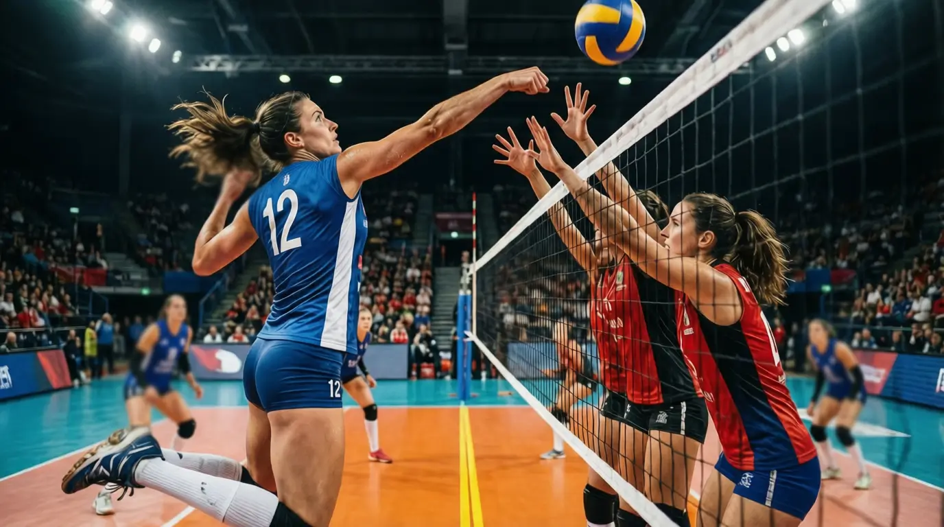 Partita di Serie A1 femminile con giocatrici a rete