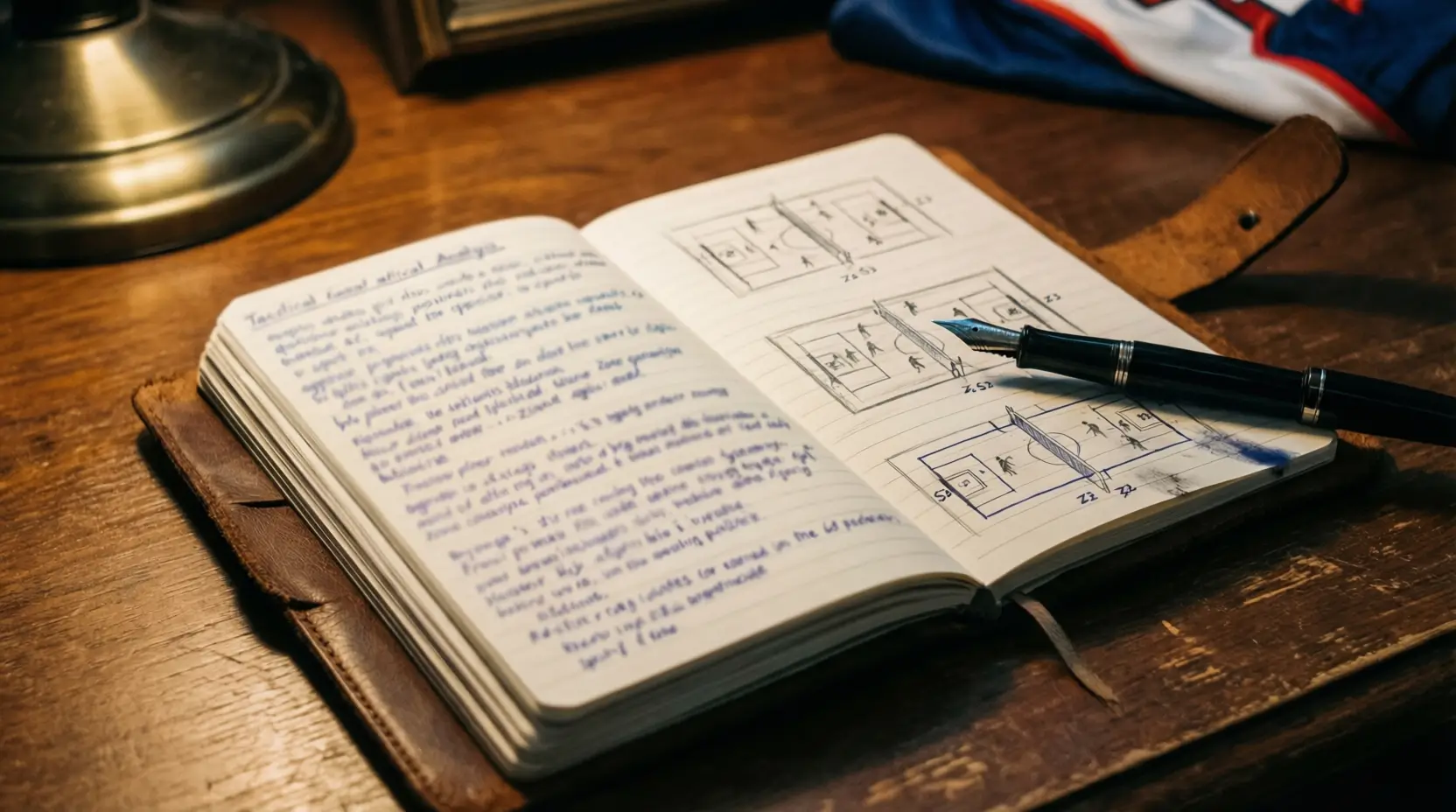 Blocco appunti con analisi tattica di una partita di pallavolo